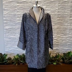 Gumps Silver/Gray 3/4 Length Coat, Size 10